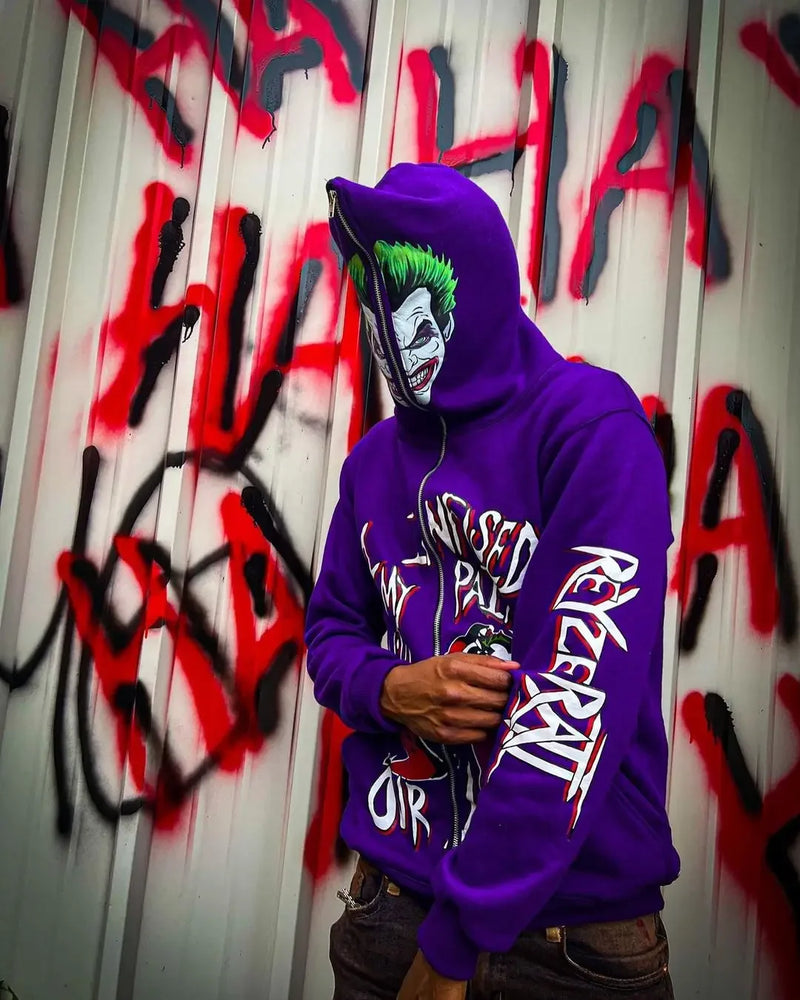 Vaporwave Drop – Harajuku Tracksuit Men Clown Print Hoodies Sweatshirt Oversi – Streetwear Fashion for Men & Women