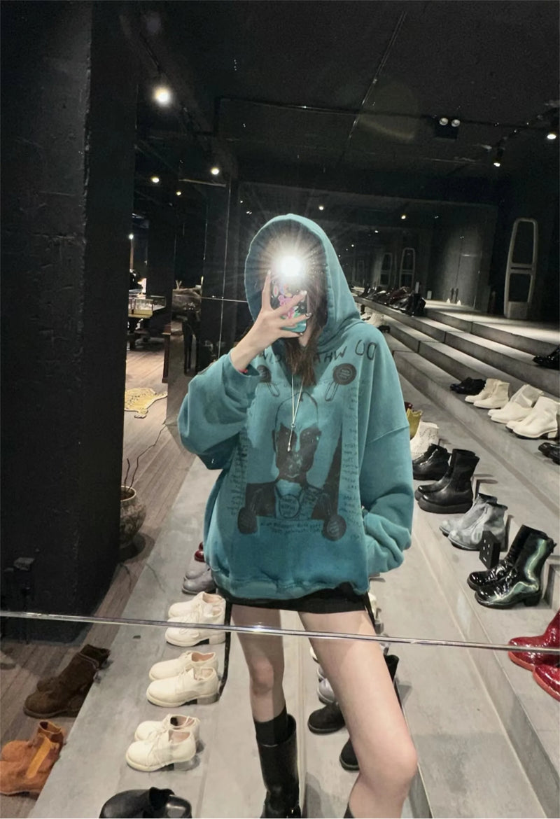 Skatercore Fit – 2024 Winter Erd Brand Fashion Vintage Letter Print Cotton Do – Streetwear Fashion for Men & Women