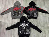 2024 Hoodie American Retro Dark Print Womens Fashion Harajuku Casual L