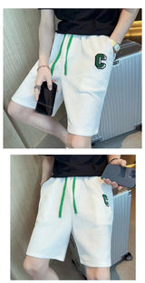 2023 Spring Men's Shorts Korean Fashion Black Shorts Harajuku High Street Men's Clothing White Gym Shorts Men Sweatpants New