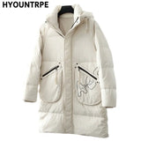 Men Hooded Down Jacket Winter Casual Letter Printed Parkas Streetwear Warm Black Zipper Jackets Harajuku Fashion Duck Down Coats