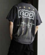 Harajuku vintage t-shirt featuring summer retro vintage fashion washed distressed high street t shirt tops