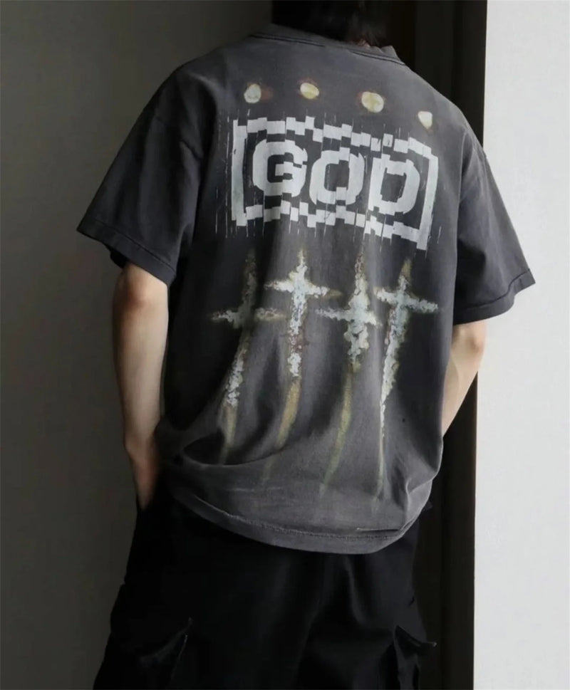 Harajuku vintage t-shirt featuring summer retro vintage fashion washed distressed high street t shirt tops