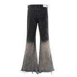 black gray gradient slim jeans floor mop flared pants high street new trendy fashionable hip hop washed vintage mens jean pants unique jeans style 911