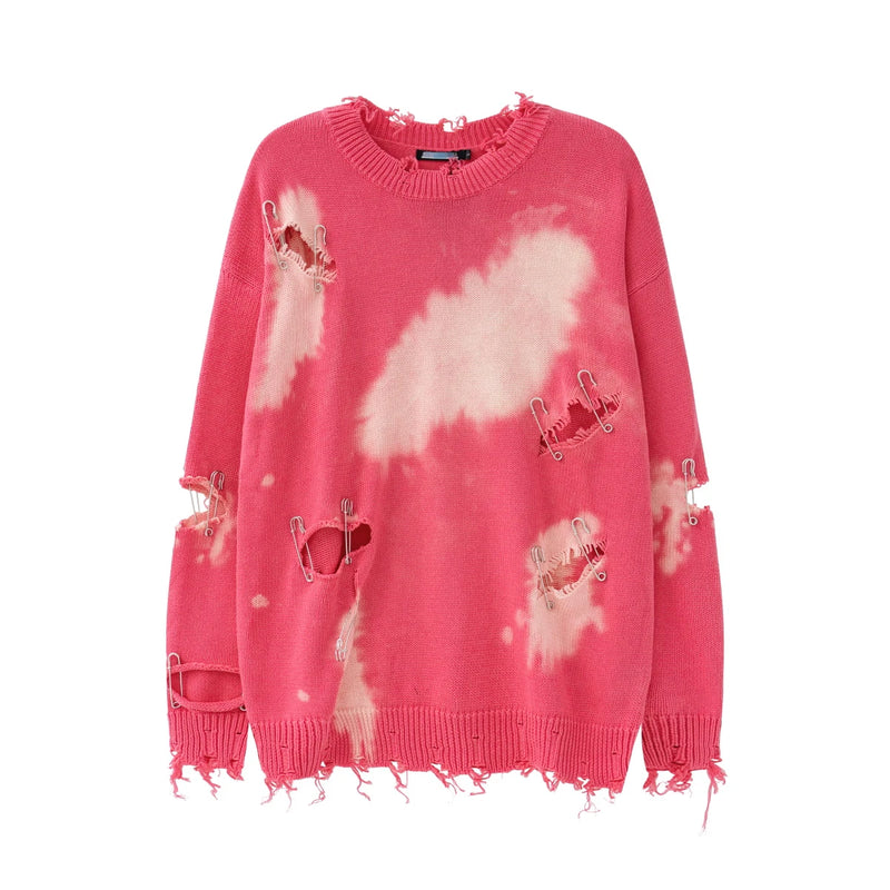 grunge pullover streetwear, modern knitwear, cozy fashion fit, stylish street outfit, modern aesthetic appeal