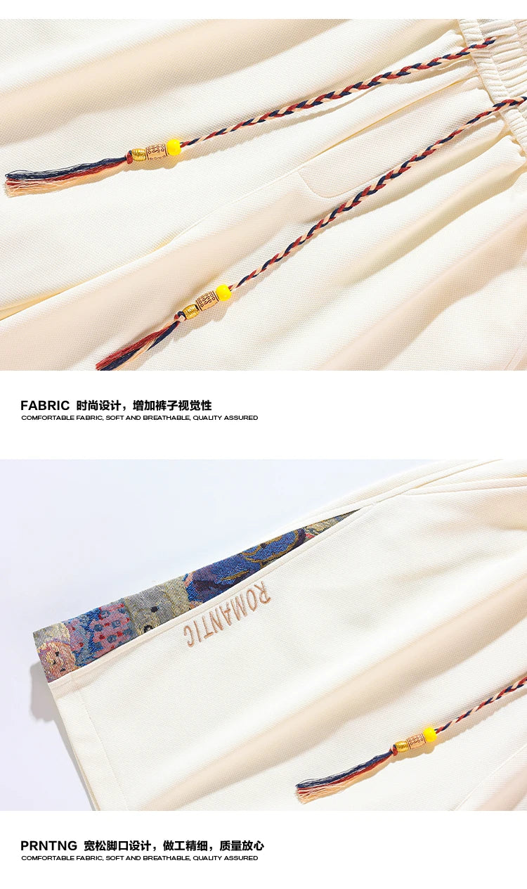 Embroidered Set Summer Fashion Short Sleeve Shorts Fake Pocket  Street Clothes