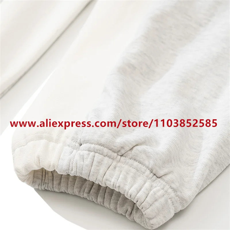 2024 autumn winter vintage casual sports pants mens letter illustration printed loose drawstring leg strap high street hip hop unique default style 1880