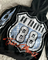 Trendy Brand Fashion Motorcycle Style Letter Print Oversized Hoodie Me