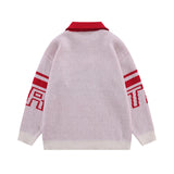 men knitted sweater jumper casual polo neck letter casual long sleeve streetwear hip hop autumn winter pullover knitwear sweater - urban fashion pullover, Y2K grunge street style, 2025 streetwear drop