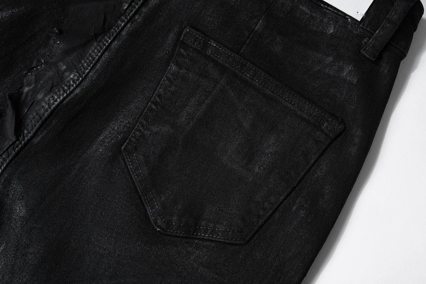 y2k streetwear wax leather strecth jeans for men and women ropa hombre baggy flare pants oversized straight denim trousers unique jeans style 4267