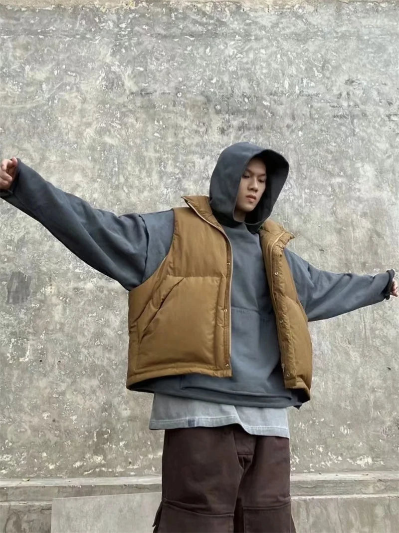 greg kanye double layer heavyweight fit hooded pullover with raw edges sweater grey streetwear fashion hoodie, unique limited edition hoodie, high quality cotton pullover