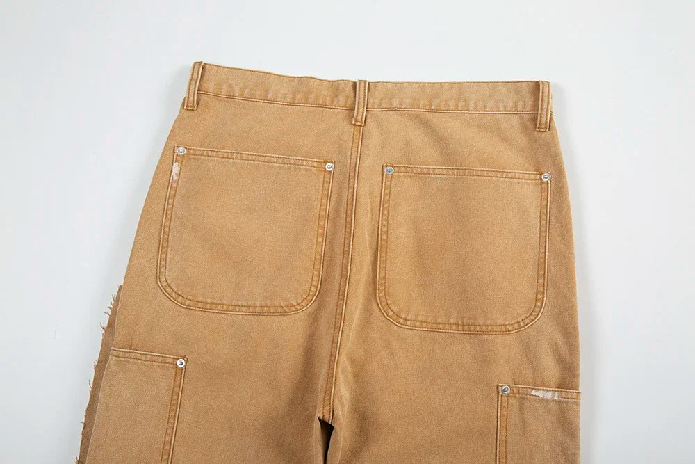 high street spliced speckled ink micro flare pants for men and women patchwork baggy jeans ropa hombre casual denim trousers unique jeans style 3590