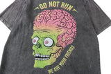 Y2k Aesthetic print tee – Men Punk T Shirt Hip Hop Funny Brain Zombie Print Distressed