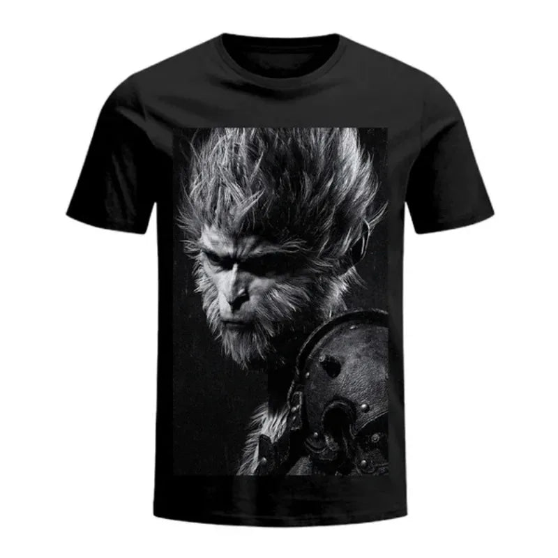 Vaporwave Oversized shirt – Black Myth Wukong Printed Oversized Short Sleeved Top Men Y2