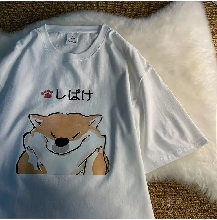 Gothic Graphic tee – Japanese New Summer Pure Cotton Cartoon Printed Short Sleeve