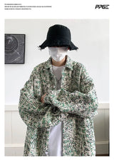 Original New Korean Harajuku Check Jacket Mens Autumn 2024 New Design