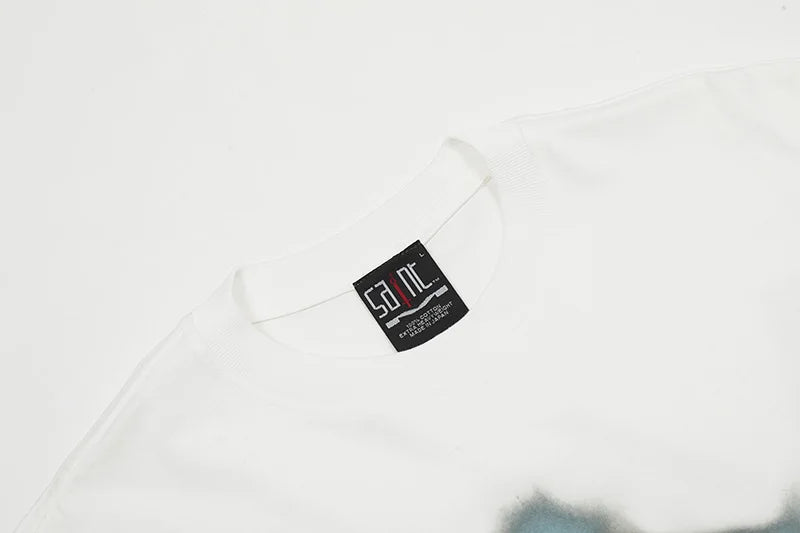 Vaporwave Fashion – Summer New Saint T Shirt Chaopai 3D Steel Nails Direct Spray – Edgy Streetwear for All Genders