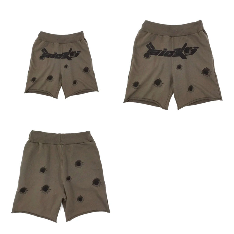 New 2023 Novelty Born From Pain SICKO BULLETPROOF SWEATSHORT Skateboard Street Cotton Casual Shorts Kanye Hip-hop Parkour #414