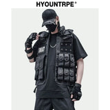 oversized fit featuring hip hop sleeveless vests adjustment cargo waistcoat with pockets zipper military jacket fashion streetwear mens tactical vests design – premium quality jacket for men