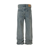 new washed faded distressed baggy jeans for men straight high street retro casual denim trousers vintage loose cargo pants multi-pocket cargos