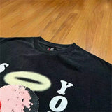Flashy hip-hop tee with iced font and luxury bag symbol