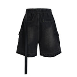 New 2024 Novelty High Zipper Rick Denim Tactics Heavy Skateboard Street Cotton Casual Shorts Kanye Hip-hop Parkour Cargo #a2