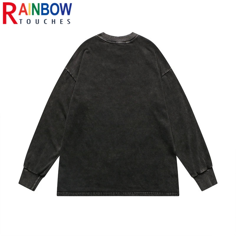 Skatercore Top – Rainbowtouches News Long Sleeved T Shirt Men High Street Fas – Modern Streetwear for Everyone