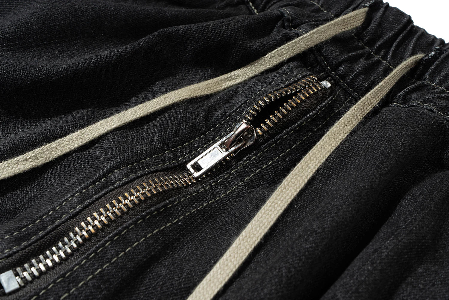 ro style ribbons streetwear multi pockets cargo short for men elastic waist wide leg baggy jeans knee length pants loose overall unique cargo style 4486