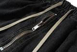 ro style ribbons streetwear multi pockets cargo short for men elastic waist wide leg baggy jeans knee length pants loose overall unique cargo style 4486