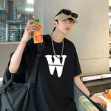 Trapwear Aesthetic piece – Korean Design Letter Pattern Short Sleeved T Shirt For Men A