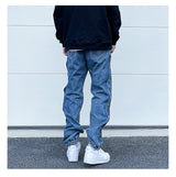 washed distressed denim sweatpant cashew flower patchwork oversized splice buckle jogging jeans casual button baggy men clothing unique joggers style 4364