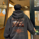 New Hip Hop Graphic Pullover Hoodies For Men Cotton Fleece Vintage Hoo