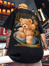 Skatercore Barcode glitch – Summer Men Hip Hop Bear T Shirt 2025 Cartoon Casual Short Sl