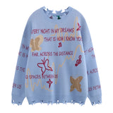 hip hop knitted pullover, bold design pullover, cozy fashion fit, stylish street outfit, modern aesthetic appeal