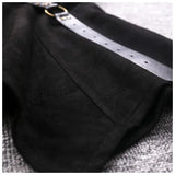 Retro hot girl camisole irregular big swing skirt short leather jacket coffee color set two piece sets womens outifits dress