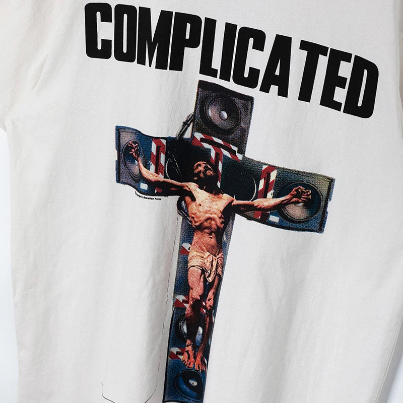 Sadcore T-Shirt – Saint T Shirt Men Woman Summer Good Quality O Neck Loose Let – Urban Streetwear for Men & Women