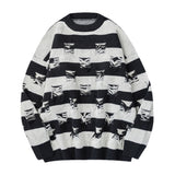 hip hop destroyed ripped holes knitted sweater mens casual striped pullover sweater unisex harajuku streetwear new autumn jumper - urban fashion pullover, anime inspired graphic hoodie, unisex casual winter pullover