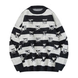 hip hop destroyed ripped holes knitted sweater mens casual striped pullover sweater unisex harajuku streetwear new autumn jumper - gothic aesthetic hoodie for winter, graphic printed hoodie for men and women, soft fleece-lined outerwear