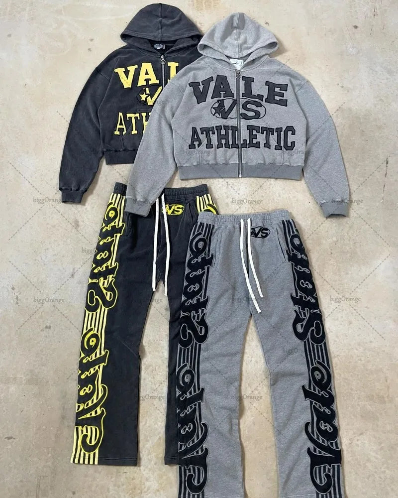 European And American Street Distressed Jackets Men Y2K Letter Print Z