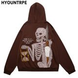 Glitchcore Fashion – Fashion Skull Embroidery Hoodies Pullover Hooded – Streetwear Fashion for Men & Women