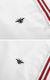 New 2021 Luxury Men Classic Embroidered bee stripe Ribbon Fashion Cotton Casual Shirts Shirt High Quality Short Sleeves A65