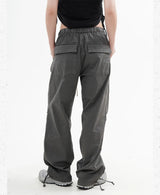 knee fold baggy pants unisex casual elastic waist straight trousers streetwear fashion drawstring women men hip hop y2k joggers unique joggers style 1280