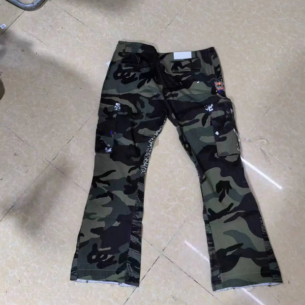 new luxury men 2024 cotton camouflage leopard comfortable cotton parkour sweat casual pants tactical function cargo u48 utility cargo pants