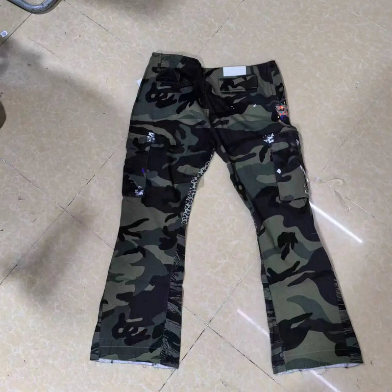 new luxury men 2024 cotton camouflage leopard comfortable cotton parkour sweat casual pants tactical function cargo u48 utility cargo pants