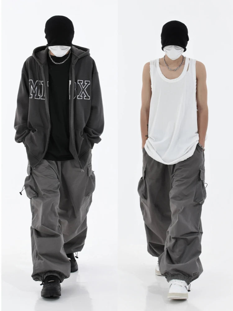 hip hop loose fit elastic waist pants fashion side pocket pants streetwear mens new spring summer casual baggy pants joggers urban active pants