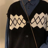 autumn japanese 3 piece set men women college knitted vest jogging pant long sleeve shirts vintage wide leg baggy casual suits menswear bottoms