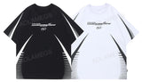 Vaporwave Tribal flame – Streetwear Men Oversized Tshirts Black White Splicing Graphi