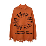 half high collar goth women men sweaters oversized long sleeve knitted pullovers y2k men ripped sweater harajuku streetwear tops - graphic printed hoodie for men and women, bold artwork streetwear hoodie, urban fashion pullover
