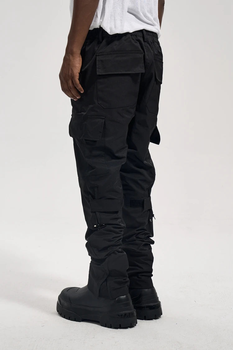 fashion zipper open waist pants with side pockets cargo pants trousers streetwear hip hop military casual pants joggers men urban active pants