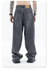 2024 autumn and winter new stitching straight jeans